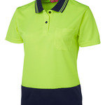 Ladies Hi Vis Non Cuff Traditional Polo