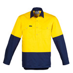 Syzmik Workwear Mens Hi Vis Closed Front L/S Shirt